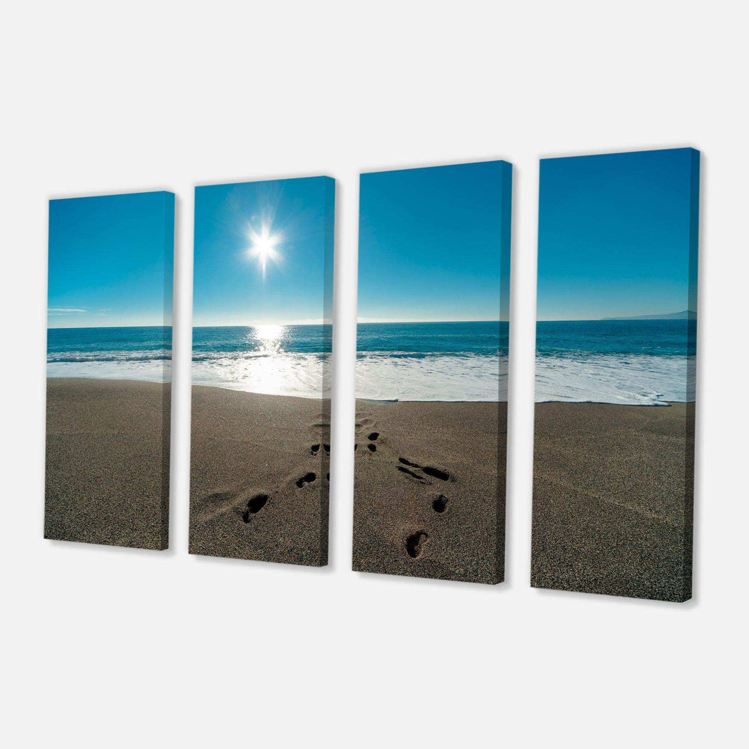 Blue Sea and Footprints in Sand Multi-Panels