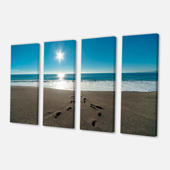 Blue Sea and Footprints in Sand Multi-Panels