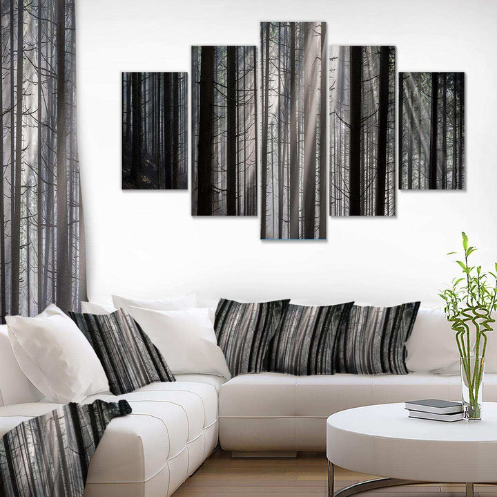 Sunbeams Peeking Through Dark Forest Multi-Panels