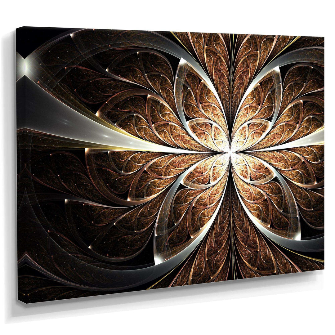 Fractal Flower Brown Black Digital Art - Modern Wall Art Prints