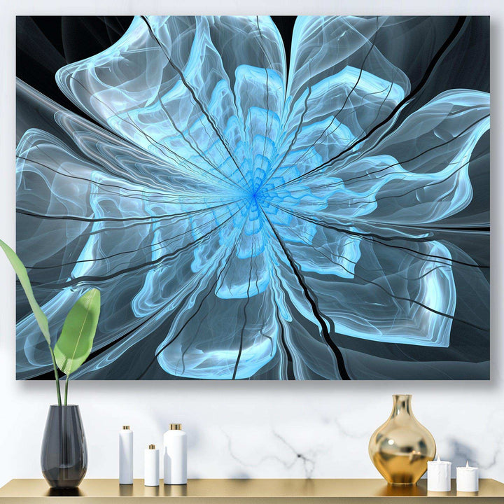 Light Blue Flower with Large Petals - Modern Canvas Wall Art