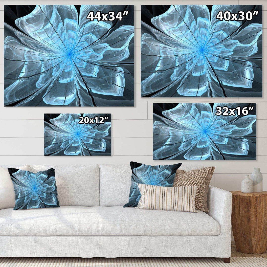 Light Blue Flower with Large Petals - Modern Canvas Wall Art