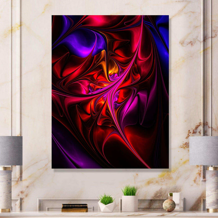 Multi Colored Magenta Stained Glass - Modern Canvas Wall Art