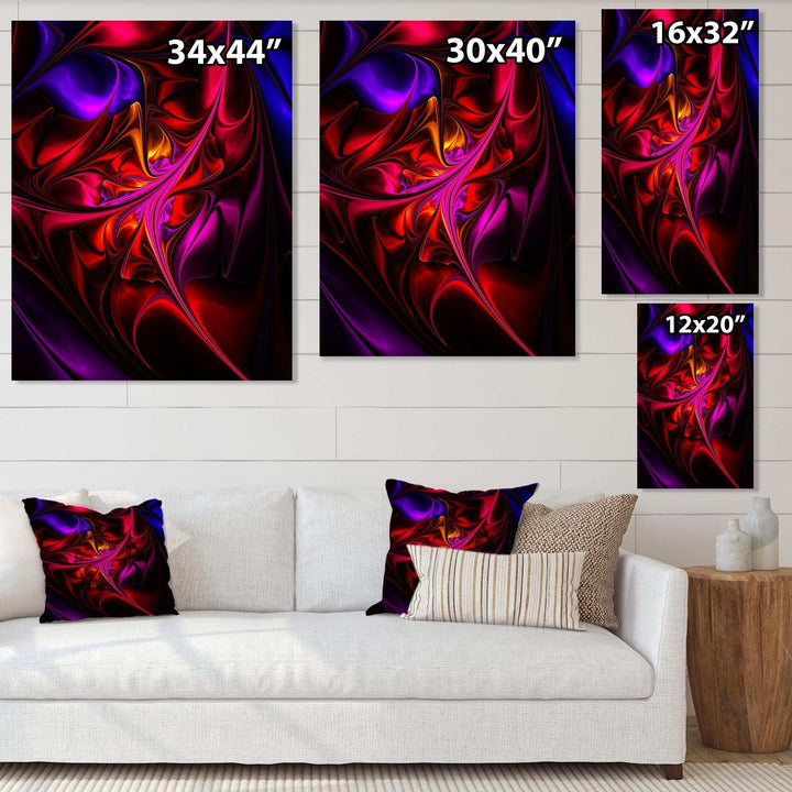 Multi Colored Magenta Stained Glass - Modern Canvas Wall Art