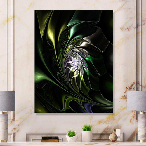 Multi Colored Green Stained Glass - Modern Canvas Wall Art
