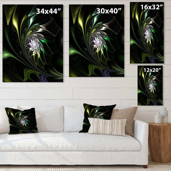Multi Colored Green Stained Glass - Modern Canvas Wall Art