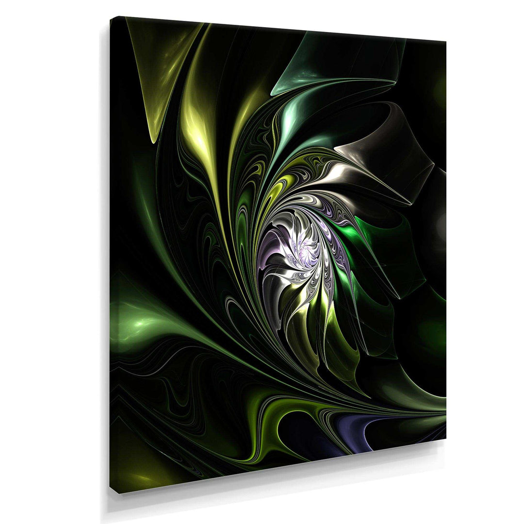 Multi Colored Green Stained Glass - Modern Canvas Wall Art