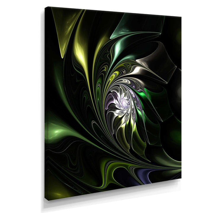 Multi Colored Green Stained Glass - Modern Canvas Wall Art