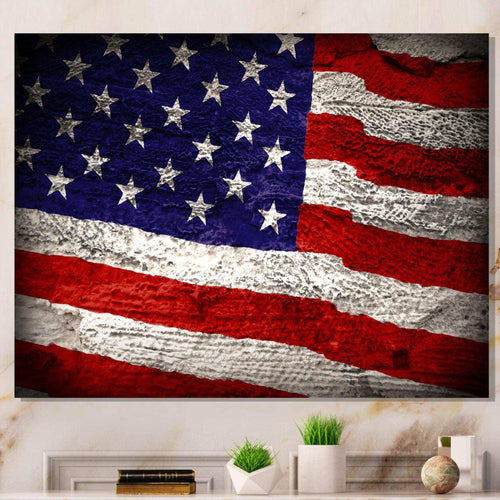 Large American Flag Watercolor - Global Bedroom Wall Art