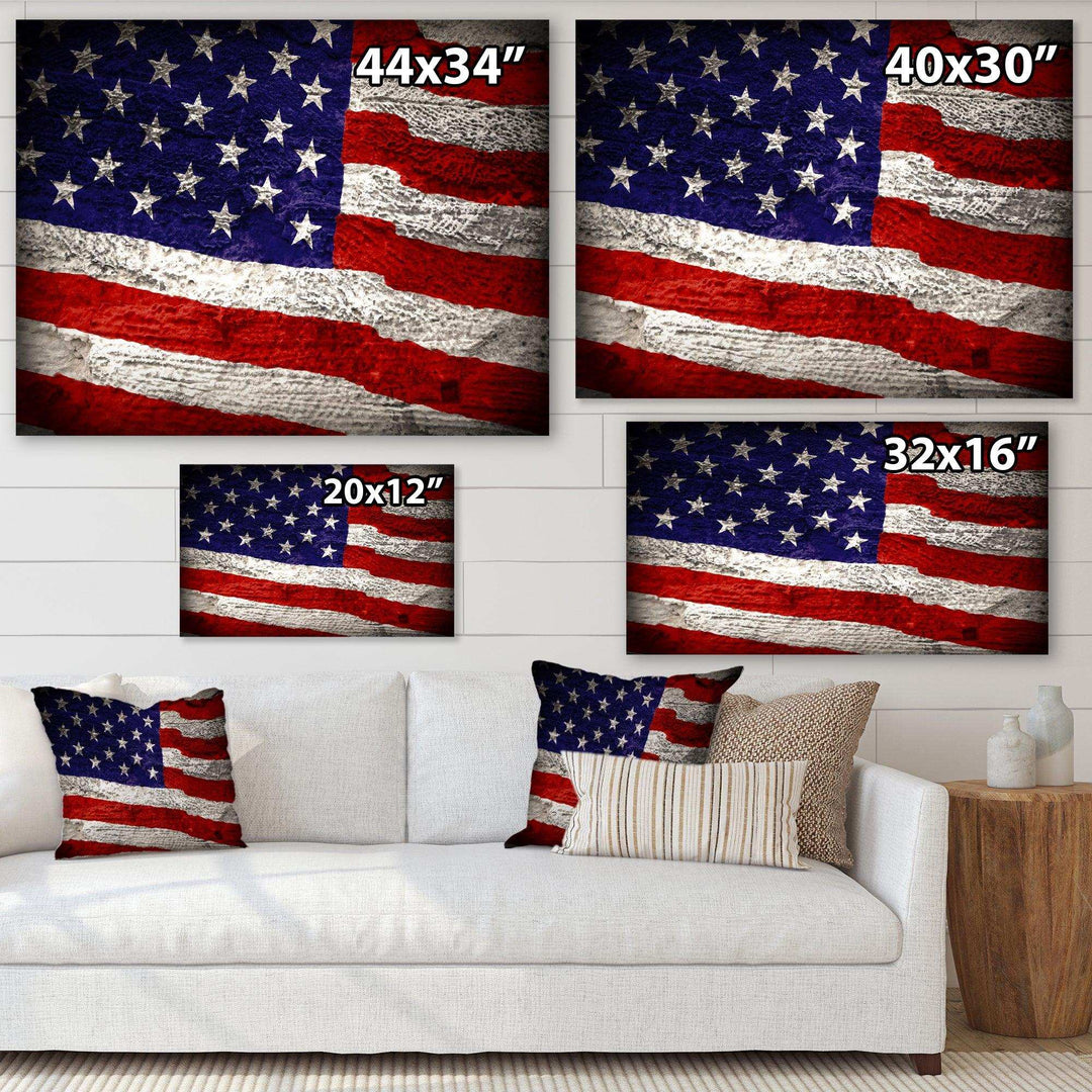 Large American Flag Watercolor - Global Bedroom Wall Art