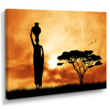 African Woman and Lonely Tree