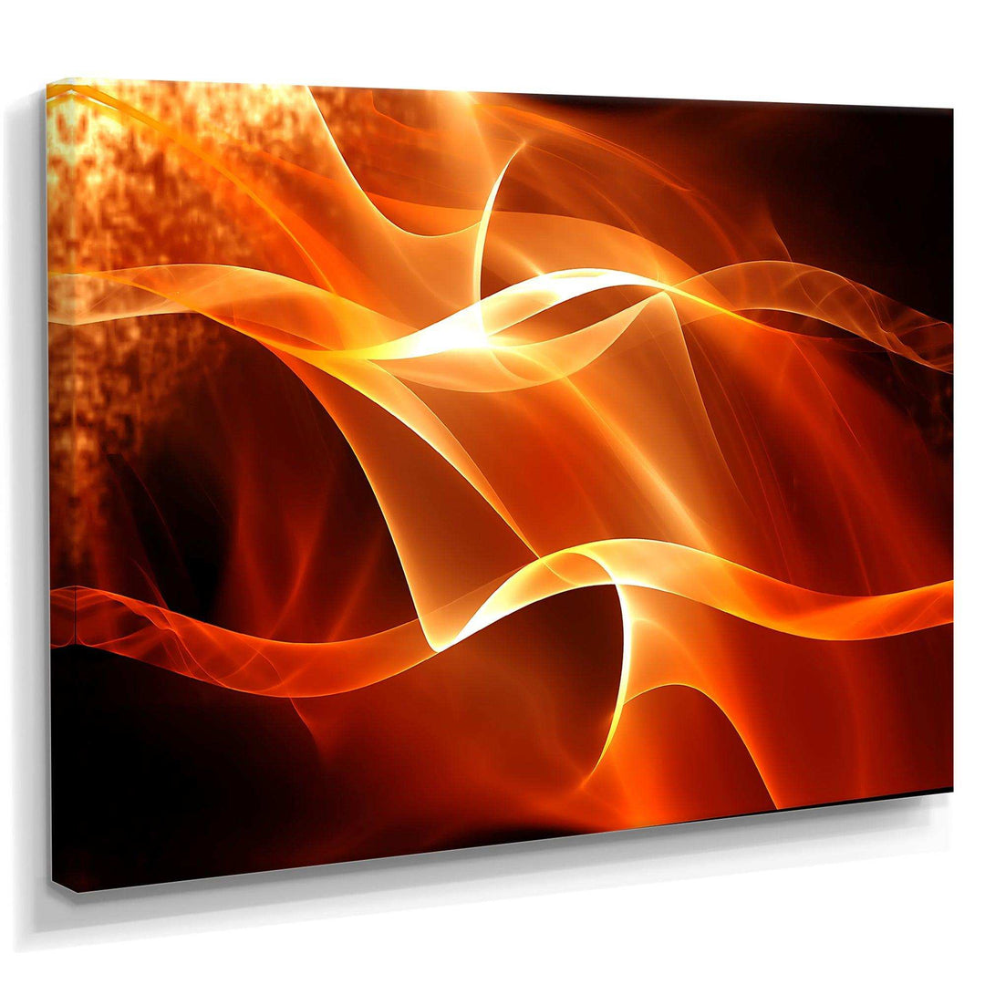 Orange Abstract Fractal Waves - Modern Wall Art Prints