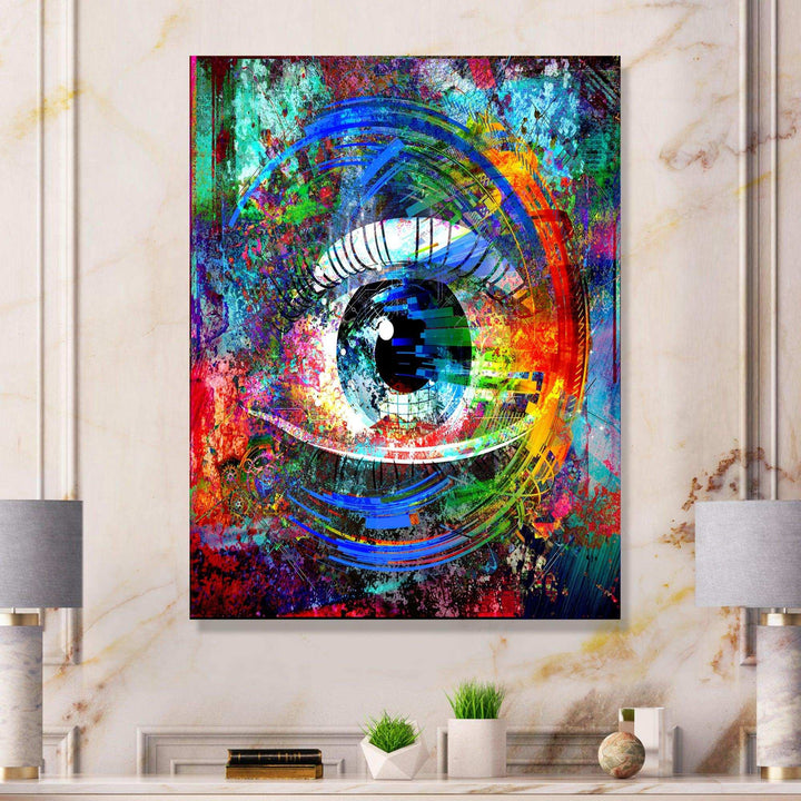 Magic Eye over Abstract Design - Modern Wall Art Prints