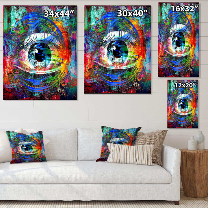 Magic Eye over Abstract Design - Modern Wall Art Prints