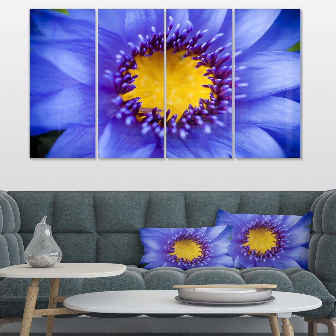 Blue Lotus Close up Watercolor Multi-Panels