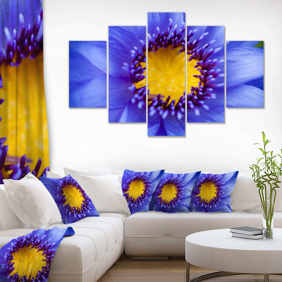 Blue Lotus Close up Watercolor Multi-Panels