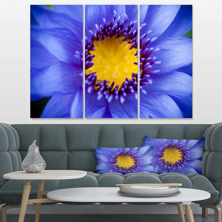 Blue Lotus Close up Watercolor Multi-Panels