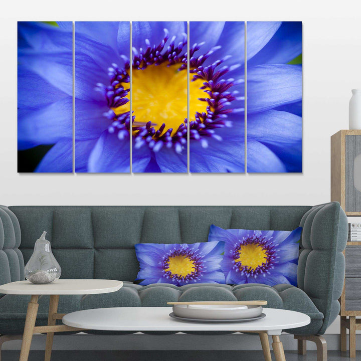 Blue Lotus Close up Watercolor Multi-Panels