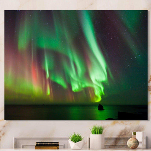 Green Northern Lights Aurora - Modern Wall Art Prints