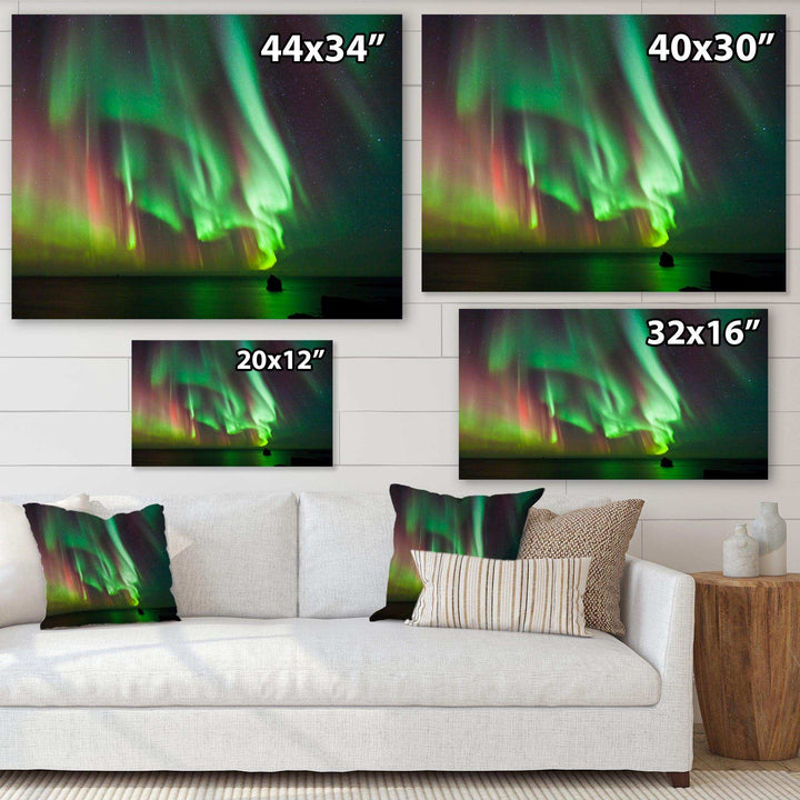 Green Northern Lights Aurora - Modern Wall Art Prints
