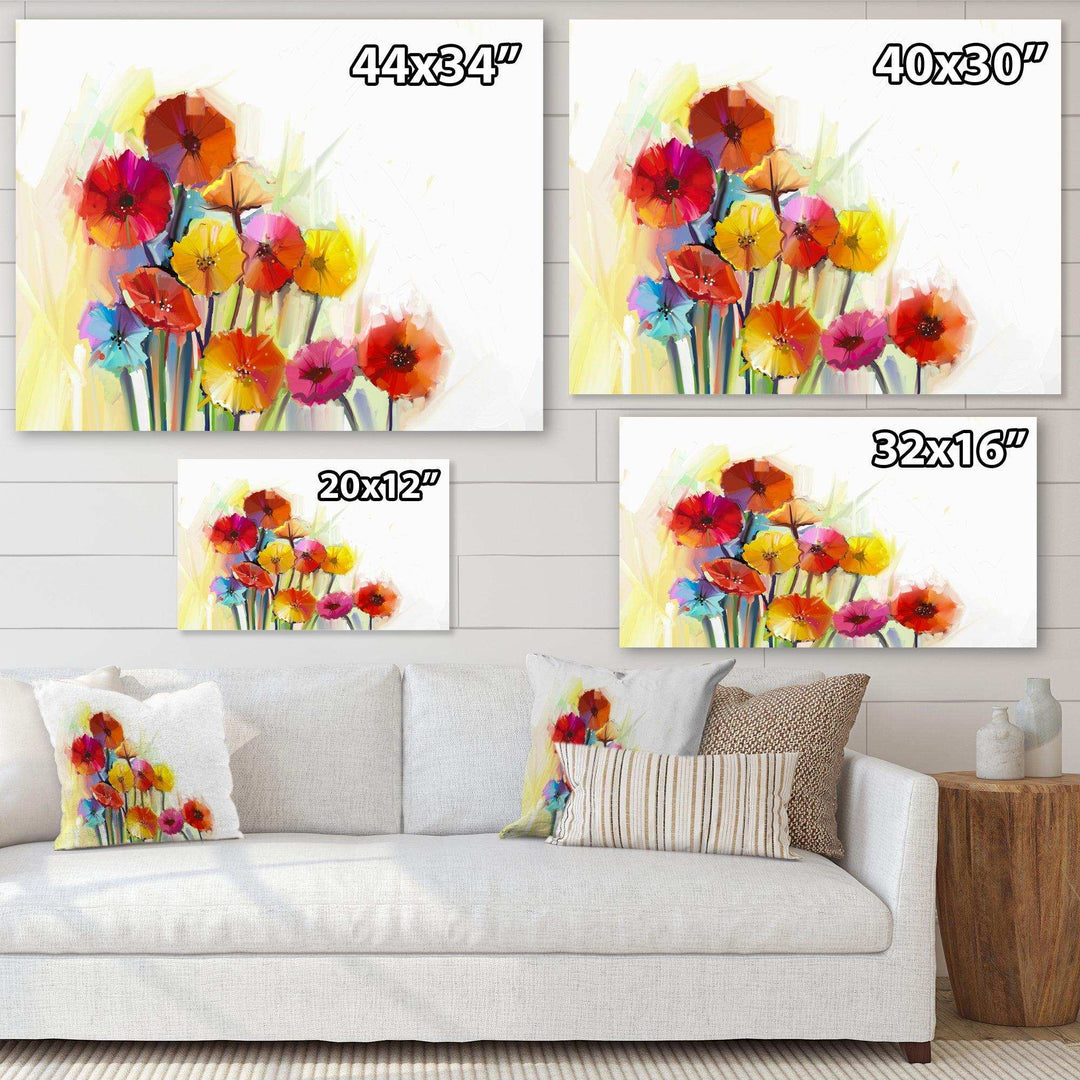 Colorful Gerbera Flowers Watercolor