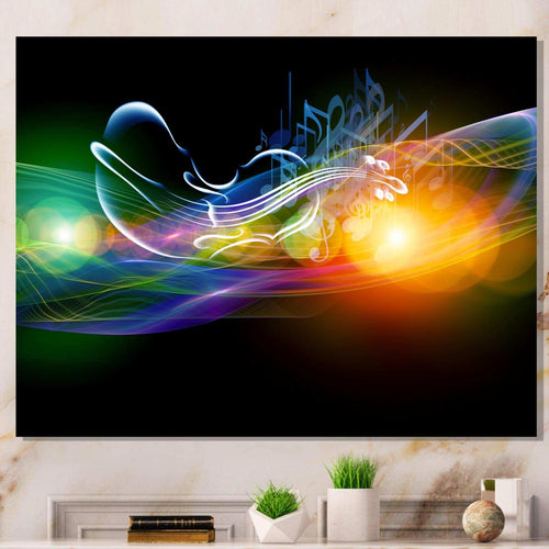 Waves of Music Fractal Design - Modern Living Room Wall Decor