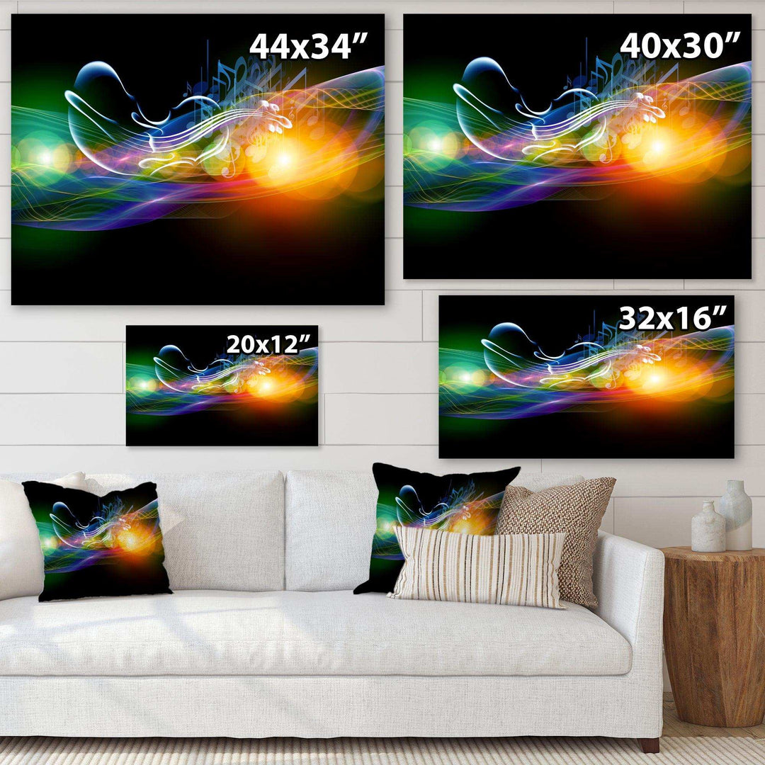 Waves of Music Fractal Design - Modern Living Room Wall Decor