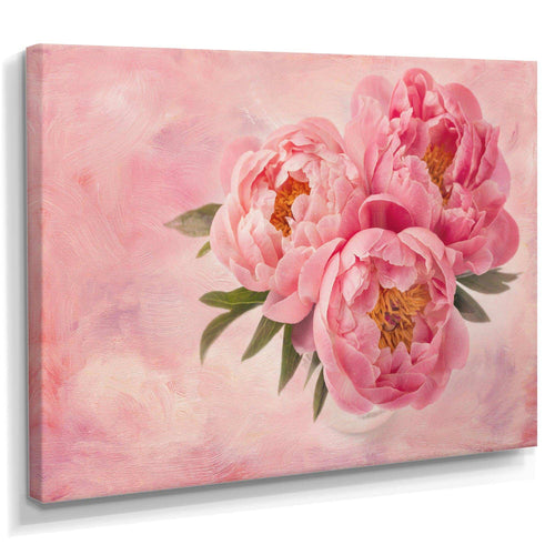 Peony Flowers in Vase on Pink