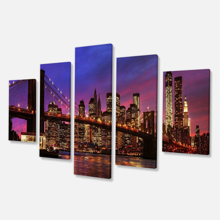 Brooklyn Bridge and Manhattan at Sunset Multi-Panels