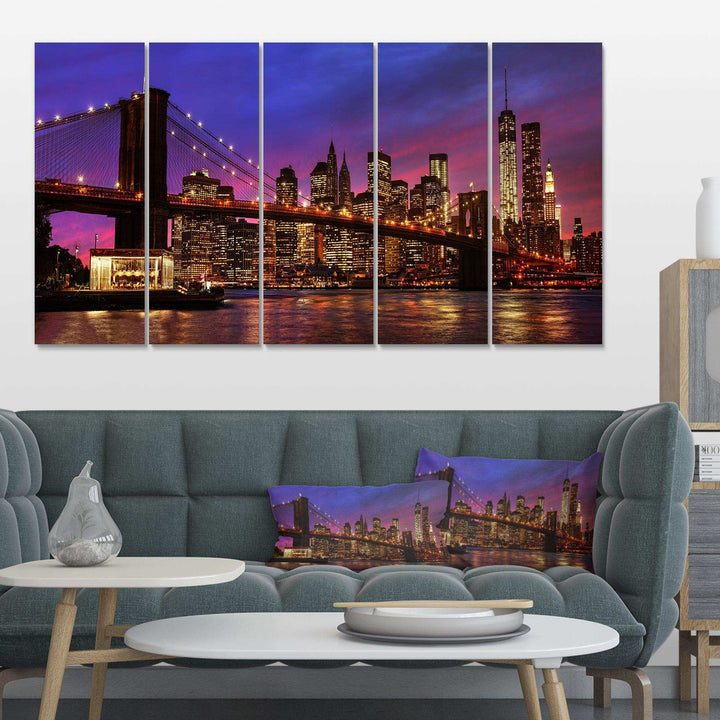 Brooklyn Bridge and Manhattan at Sunset Multi-Panels