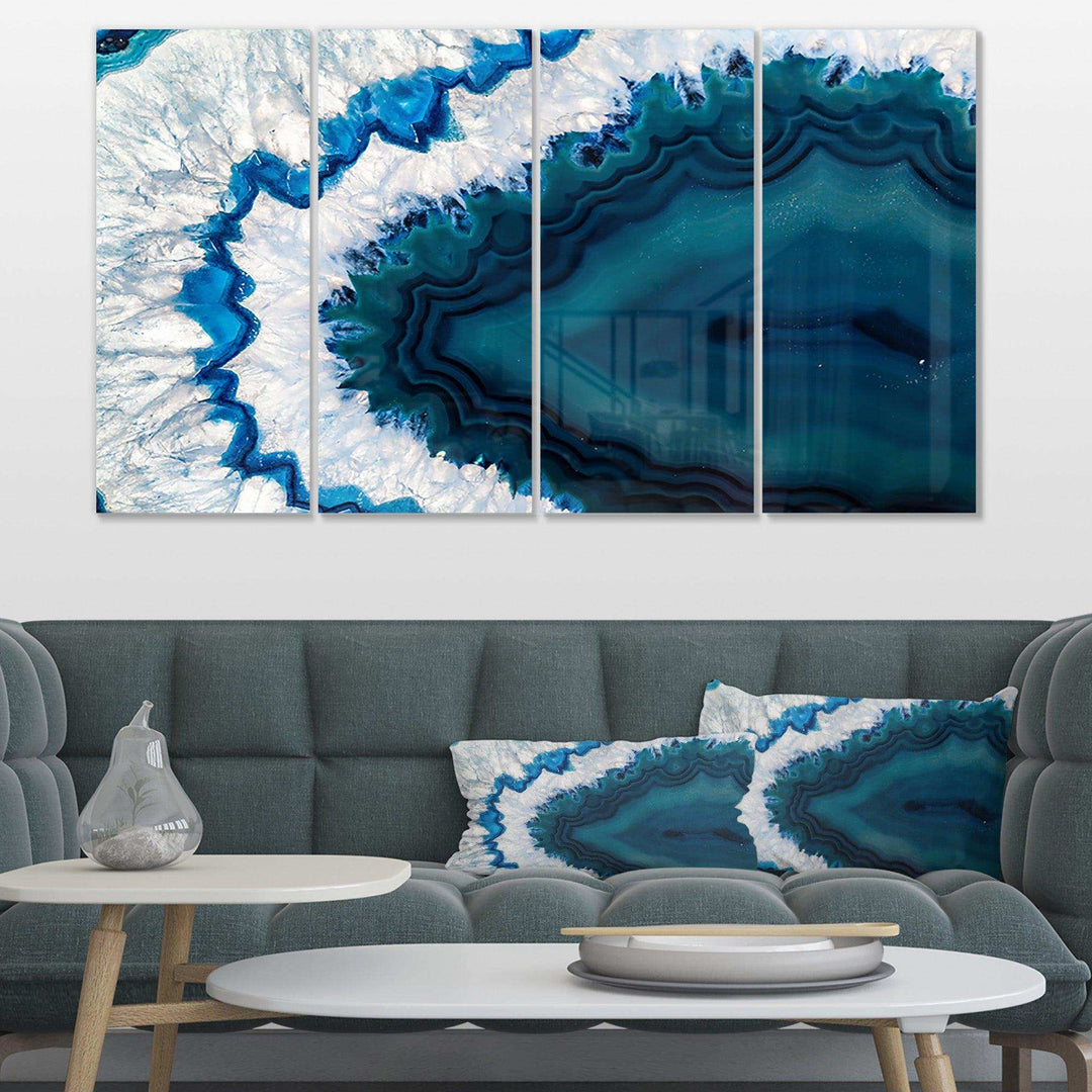 Blue Brazilian Geode - Modern Multi-Panels Canvas Wall Art