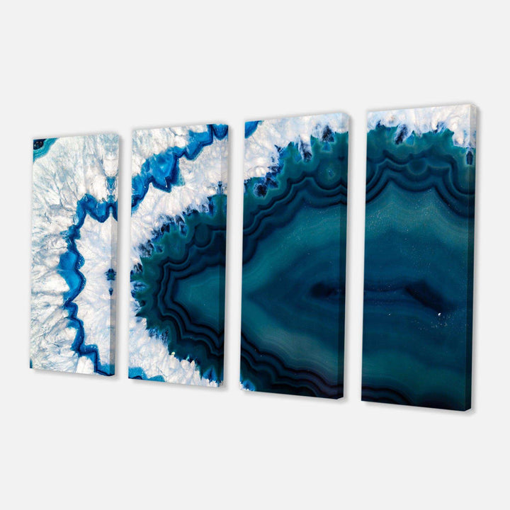 Blue Brazilian Geode - Modern Multi-Panels Canvas Wall Art