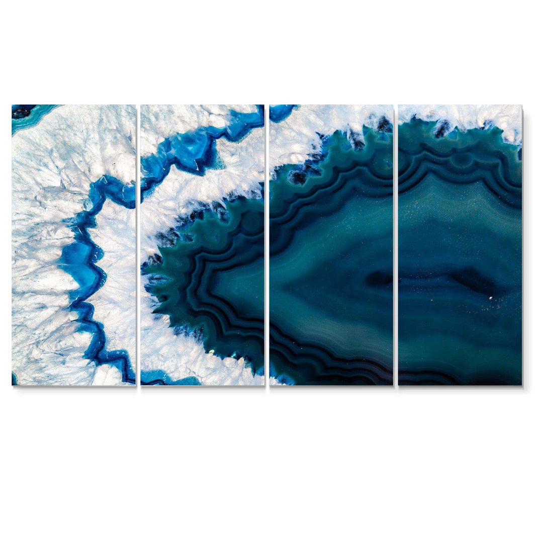 Blue Brazilian Geode - Modern Multi-Panels Canvas Wall Art