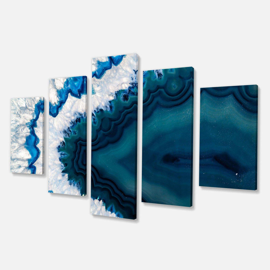 Blue Brazilian Geode - Modern Multi-Panels Canvas Wall Art