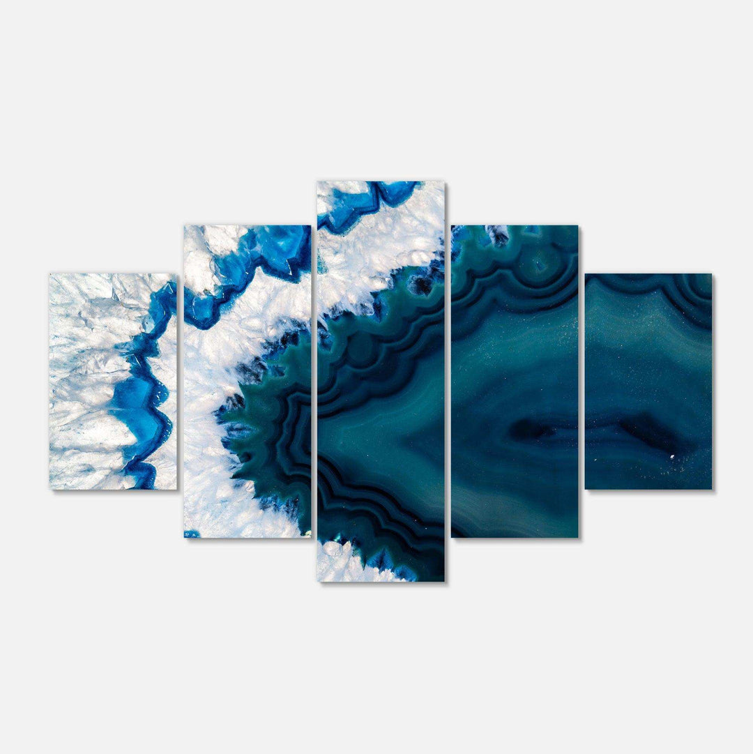 Blue Brazilian Geode - Modern Multi-Panels Canvas Wall Art