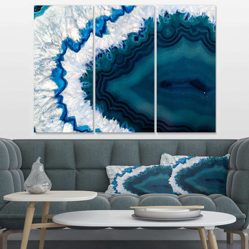 Blue Brazilian Geode - Modern Multi-Panels Canvas Wall Art