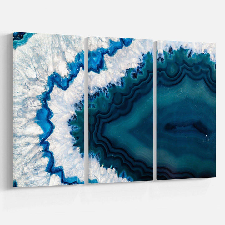 Blue Brazilian Geode - Modern Multi-Panels Canvas Wall Art