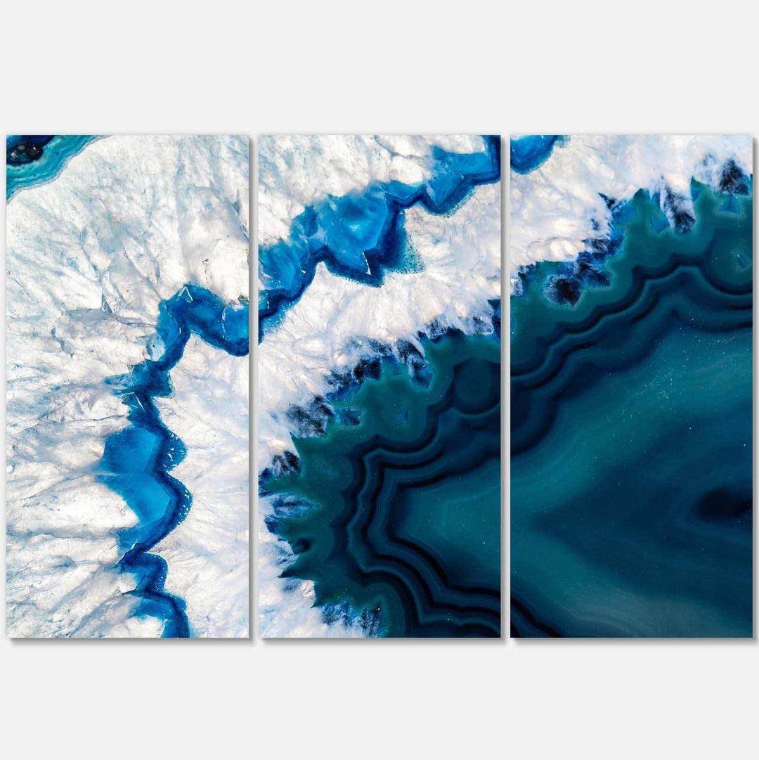 Blue Brazilian Geode - Modern Multi-Panels Canvas Wall Art