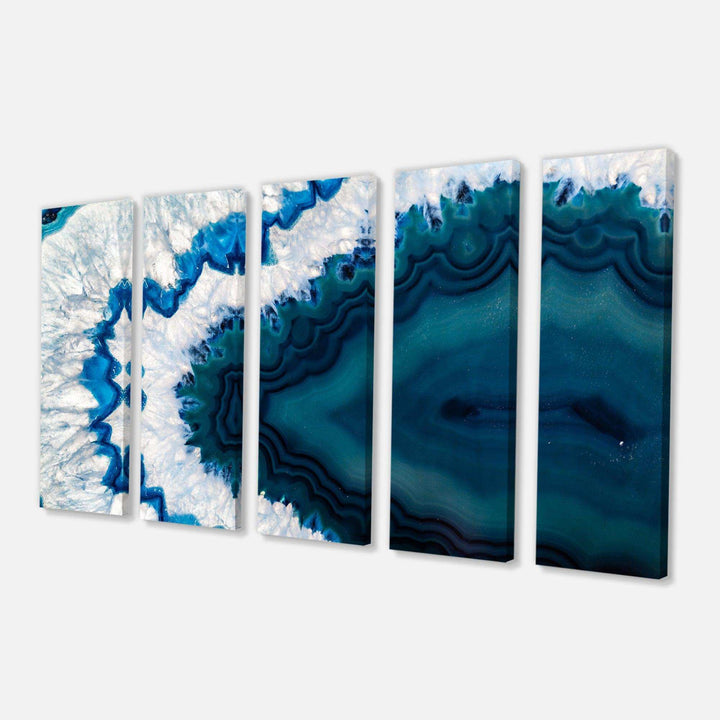 Blue Brazilian Geode - Modern Multi-Panels Canvas Wall Art