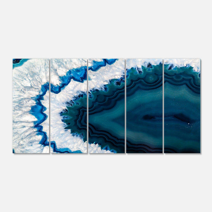 Blue Brazilian Geode - Modern Multi-Panels Canvas Wall Art