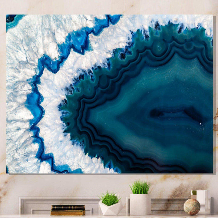 Blue Brazilian Geode - Modern Bedroom Wall Art