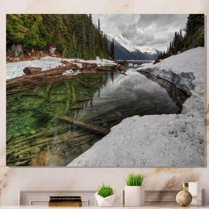 Crystal Clear Lake with Pine Trees