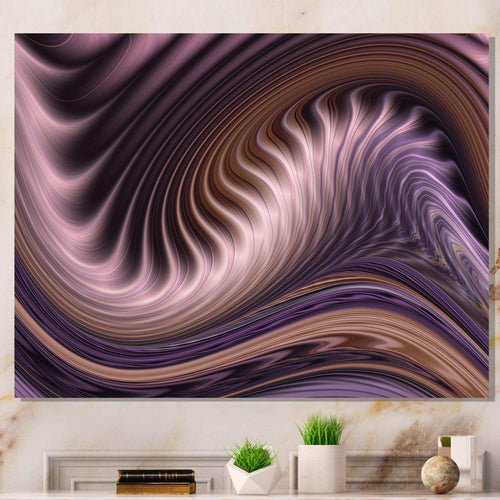 Purple Waves Fractal Wall Art - Modern Bedroom Wall Art
