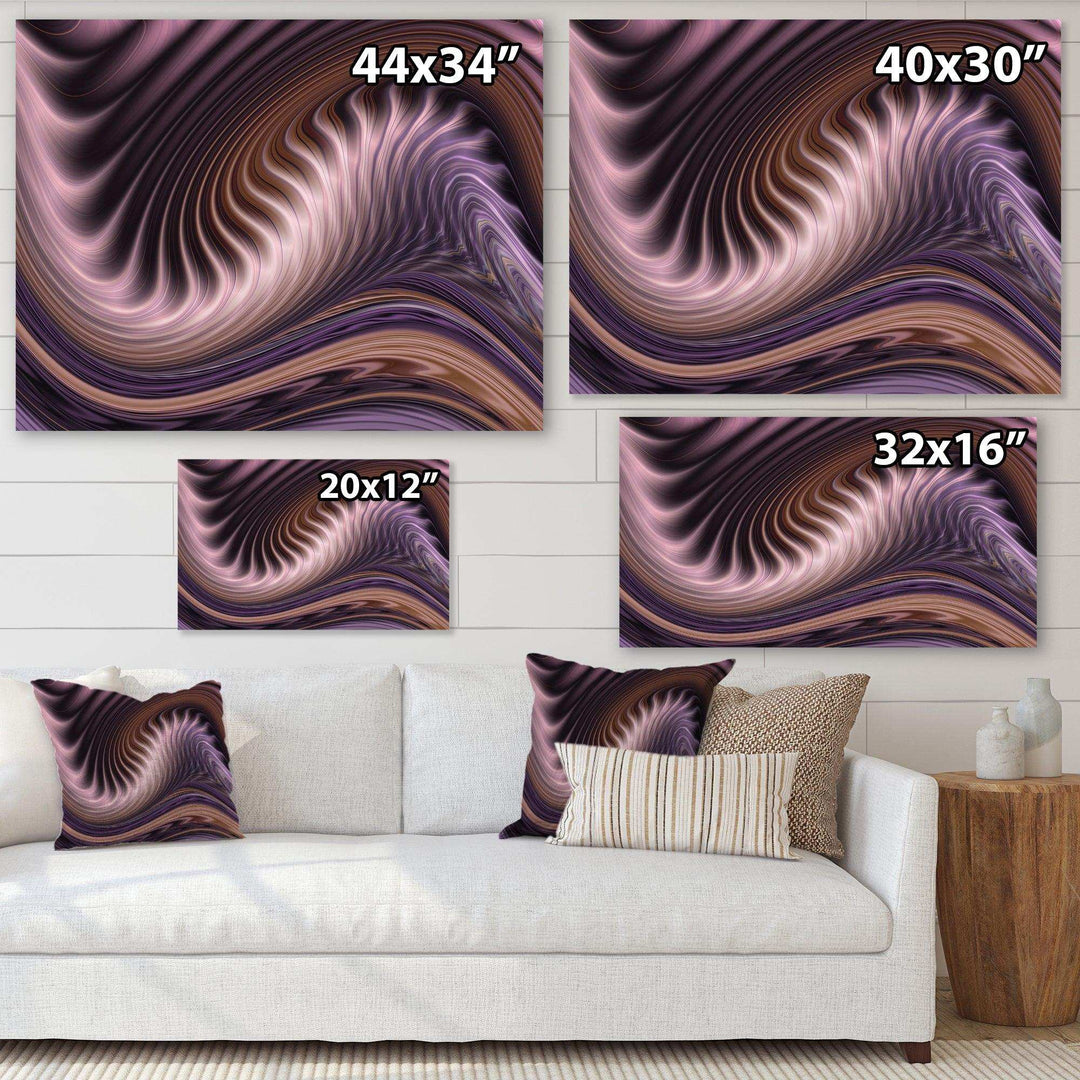 Purple Waves Fractal Wall Art - Modern Bedroom Wall Art
