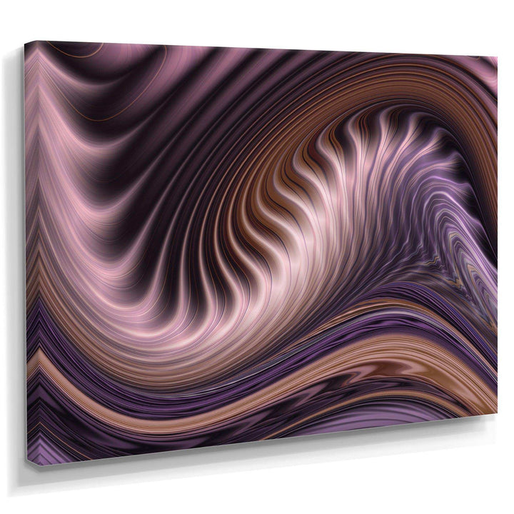 Purple Waves Fractal Wall Art - Modern Bedroom Wall Art
