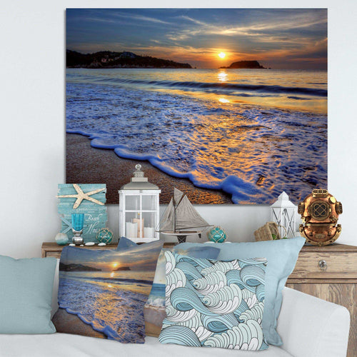 Calm Seashore with Blue Waves