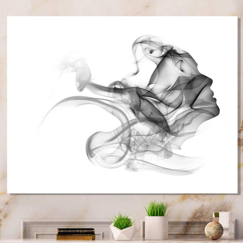 Woman and Smoke Double Exposure - Fashion Bedroom Wall Art