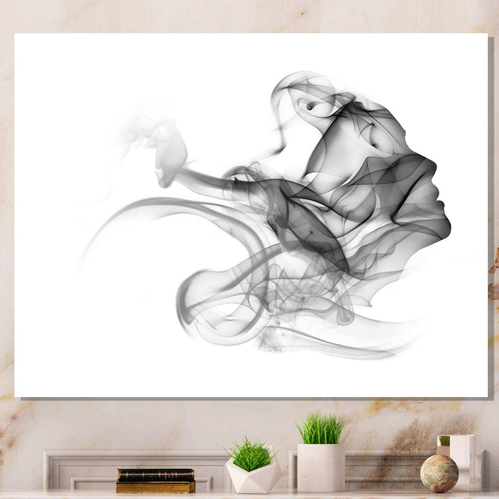 Woman and Smoke Double Exposure - Fashion Bedroom Wall Art