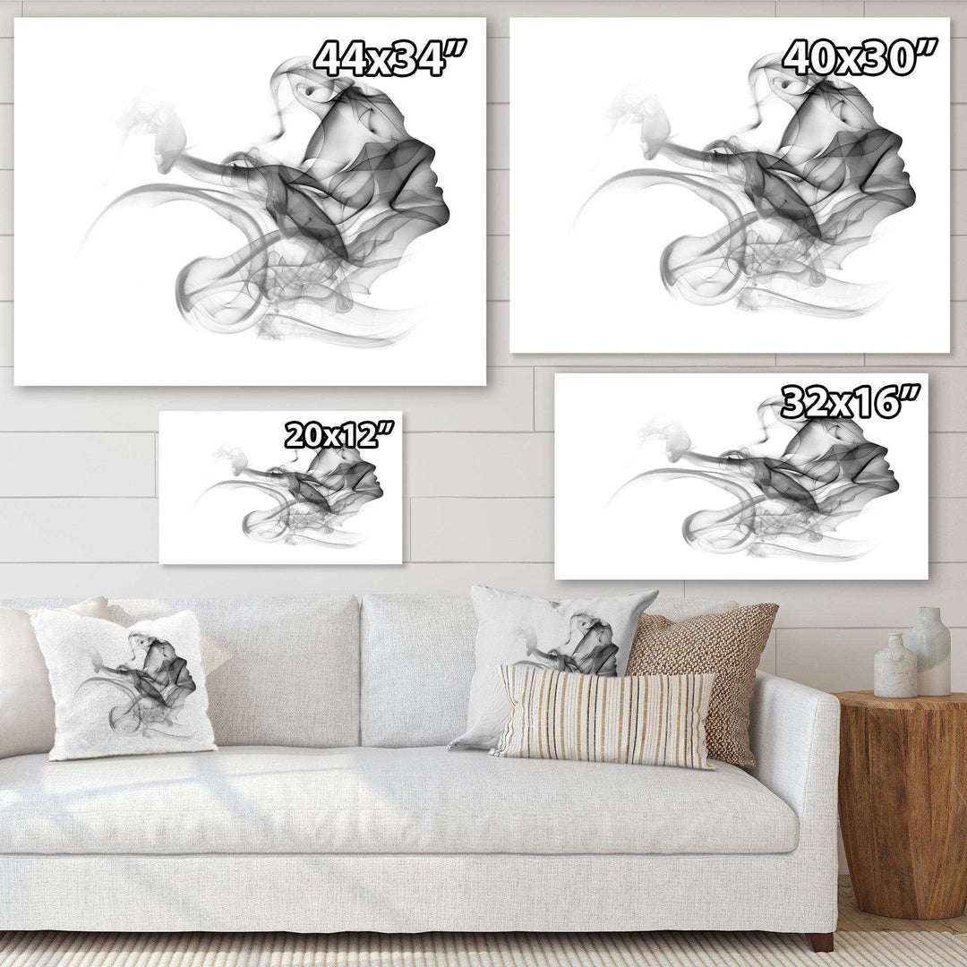 Woman and Smoke Double Exposure - Fashion Bedroom Wall Art
