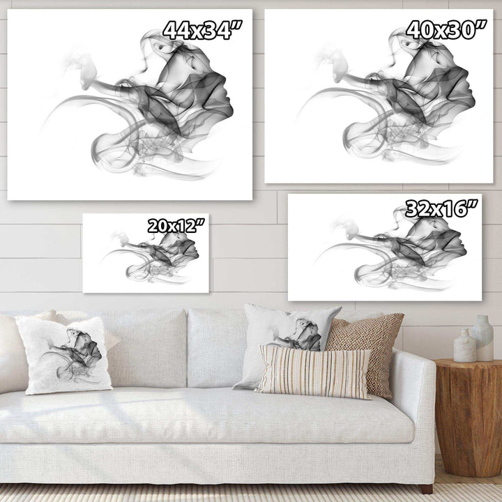 Woman and Smoke Double Exposure - Fashion Bedroom Wall Art